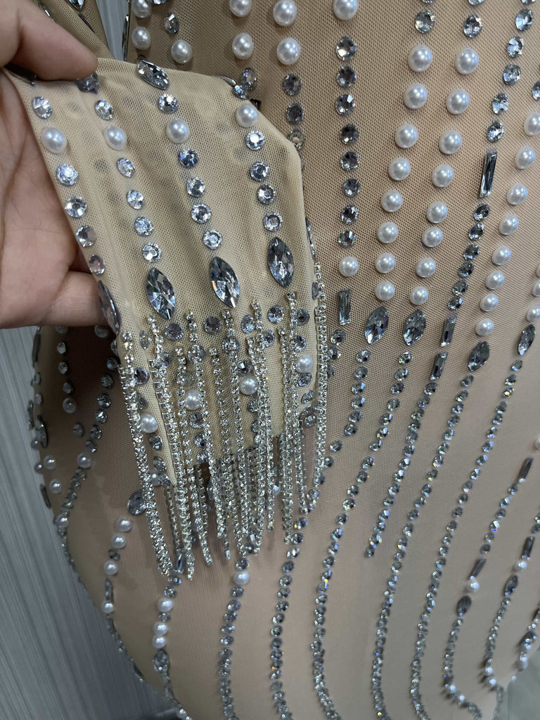 Beige Diamond Dress