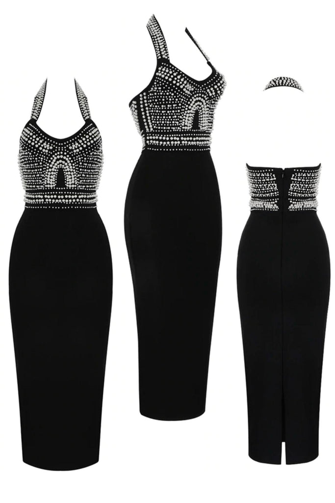 Dubai Pearls Dress (Black)