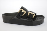 Taylor: Black Gold Buckle Flats