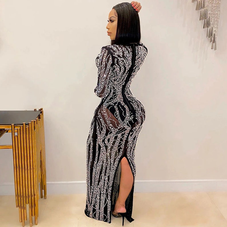 Empire Silver Stud Maxi Dress