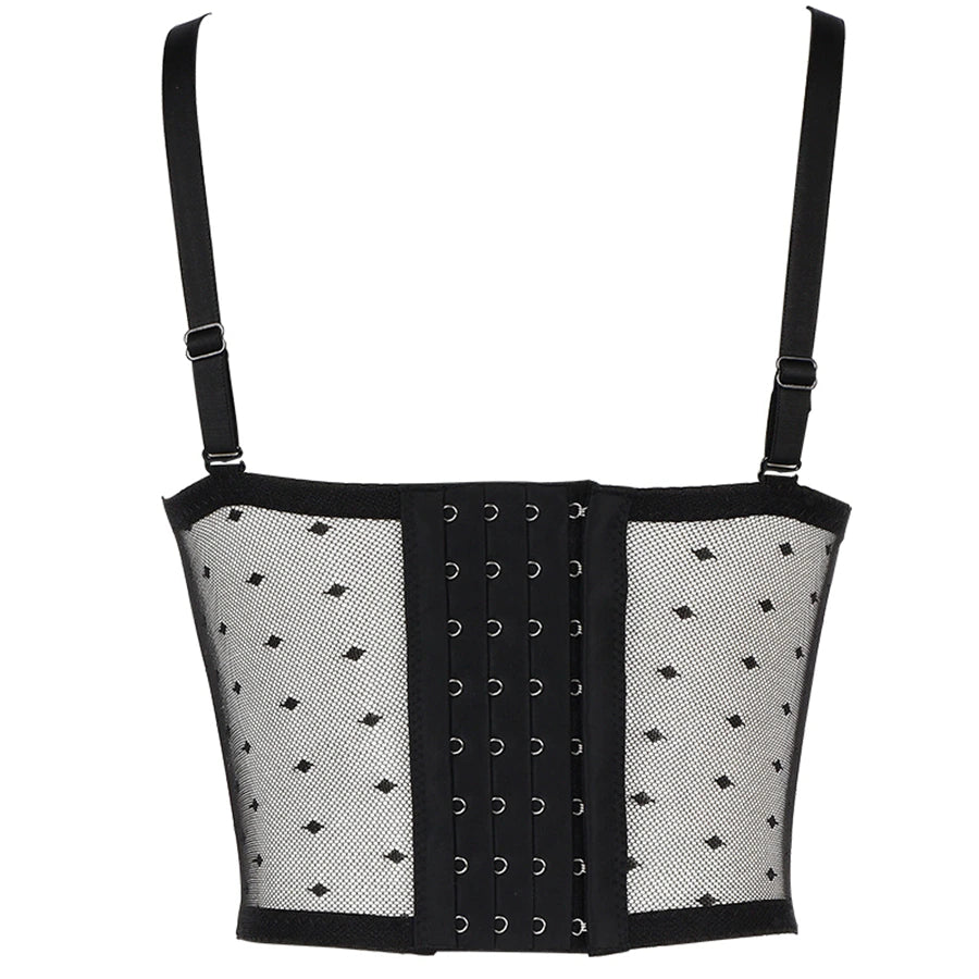 Feather & Lace Bustier Corset Top