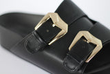 Taylor: Black Gold Buckle Flats