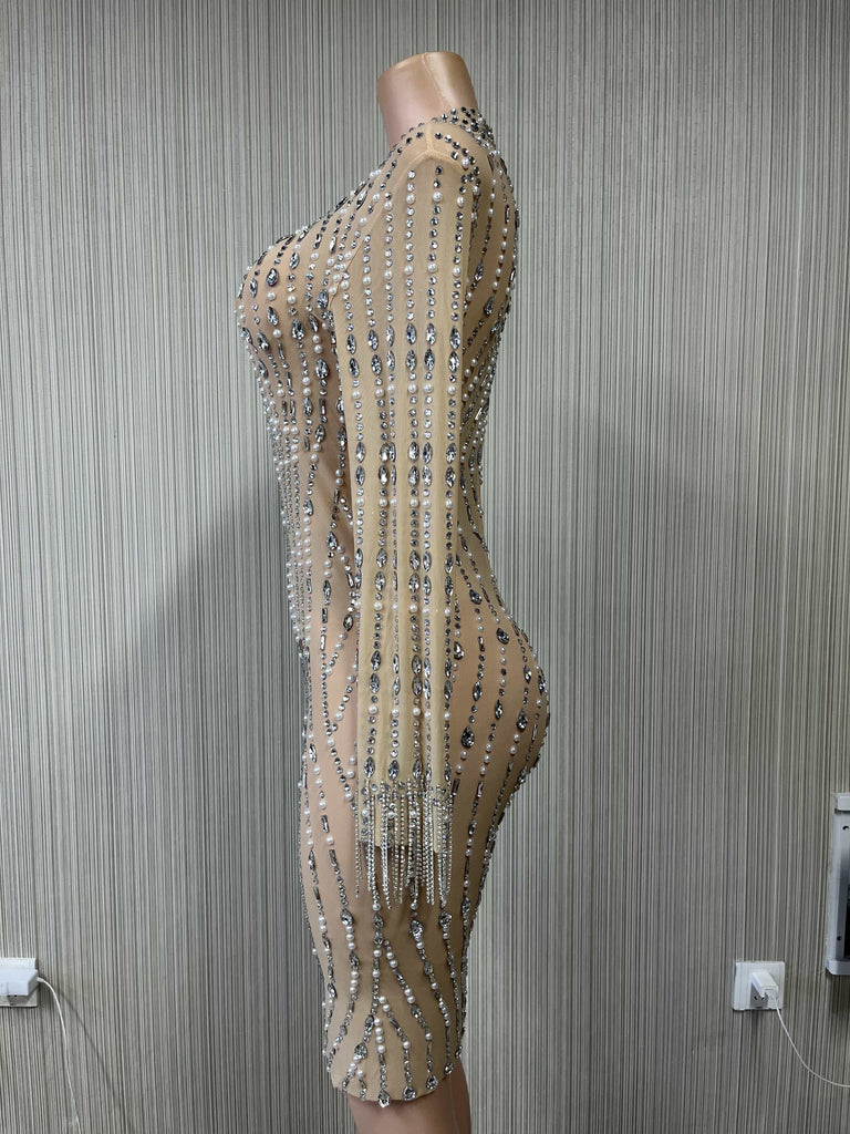 Beige Diamond Dress