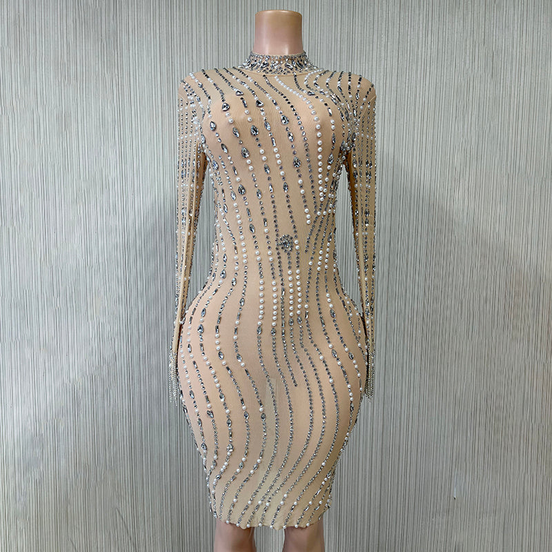 Beige Diamond Dress