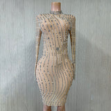 Beige Diamond Dress