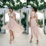 womens chiffon blush beige pink coral dress with sequins luxury quality australian brand loreta