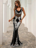 Valeria Black Silver Gown