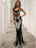 Valeria Black Silver Gown