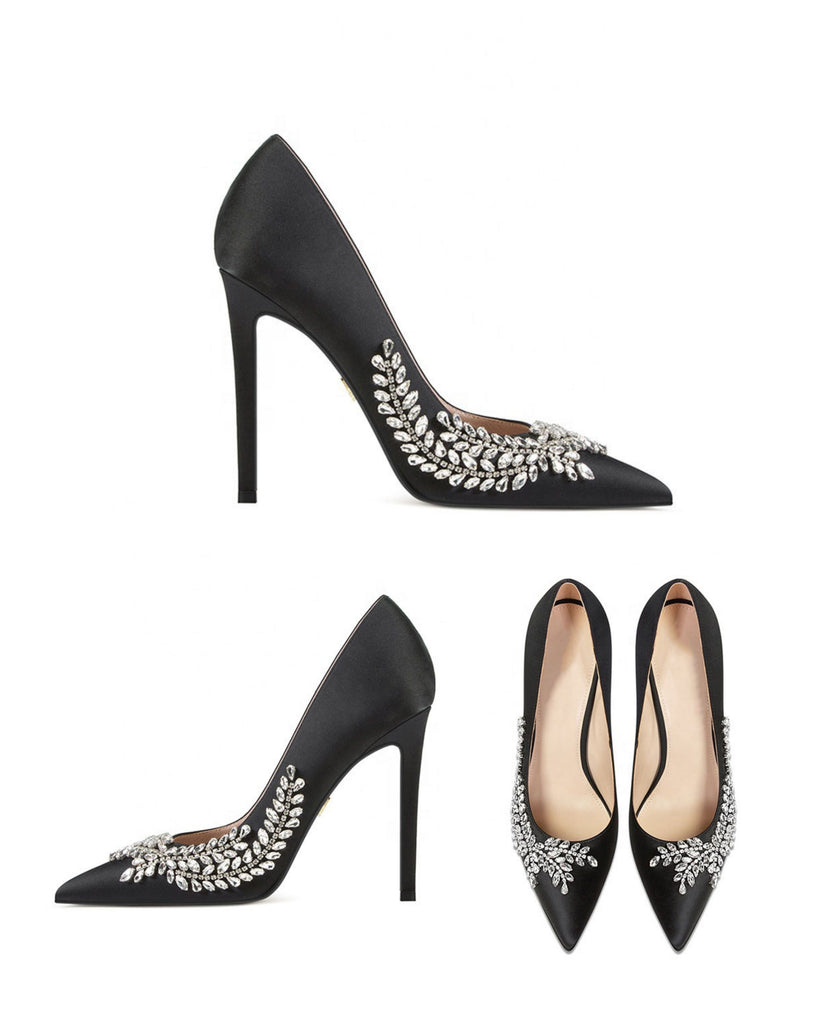 Blushing Gemstone Heels (Black)