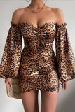 Leopard Off Shoulder Dress