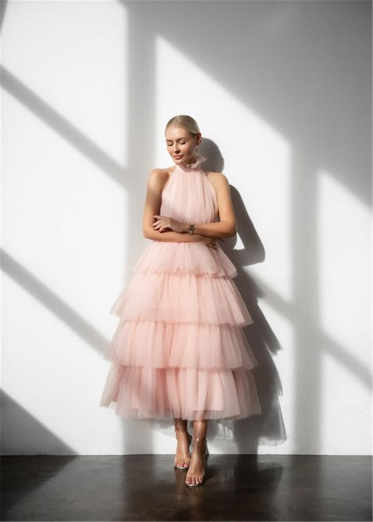 Soft Petal Tulle Dress (Blush)