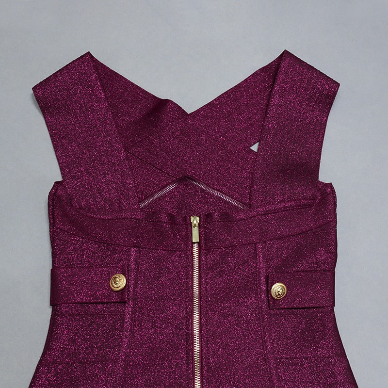 Claire Dress (Metallic Deep Purple)