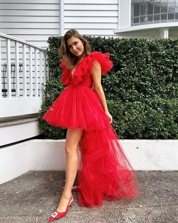 Sweetheart Tulle Dress (Red)