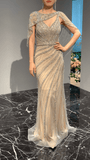 Rabia Evening Gown (Silver/Beige)