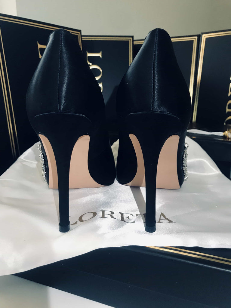 Blushing Gemstone Heels (Black)