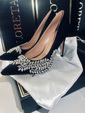 Blushing Gemstone Heels (Black)