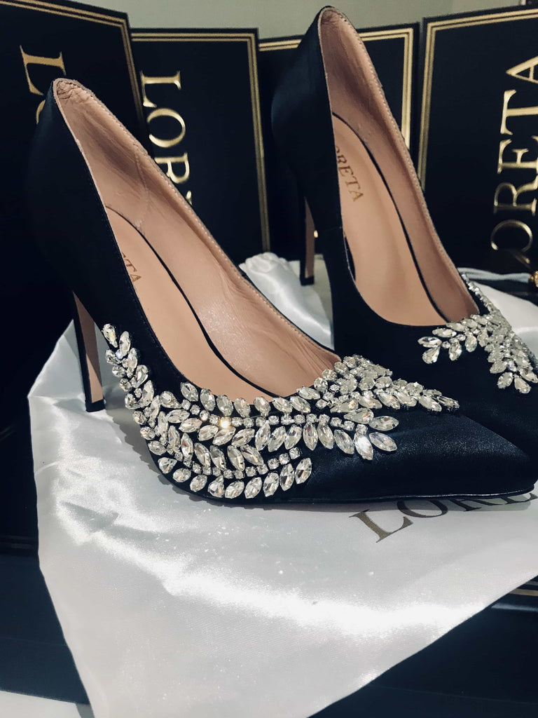 Blushing Gemstone Heels (Black)