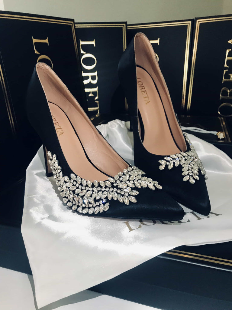 Blushing Gemstone Heels (Black)