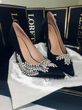 Blushing Gemstone Heels (Black)