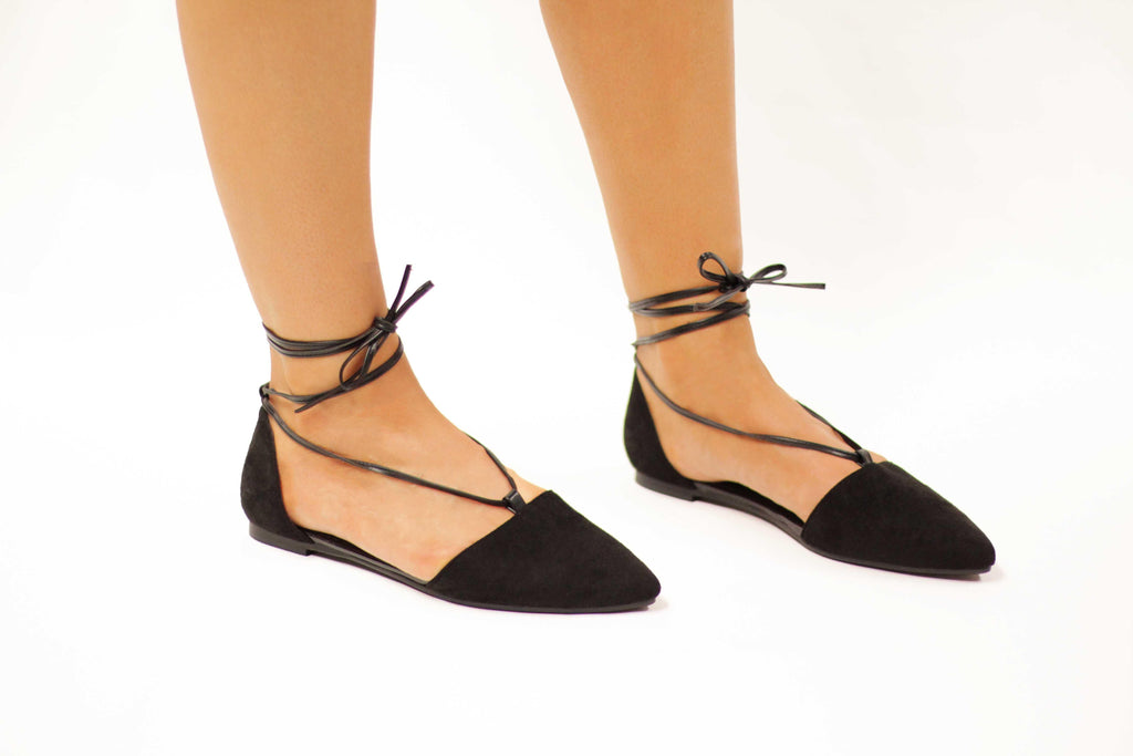 Jenna: Lace Up Flats