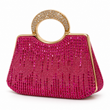 Emma Crystal Clutch Bag (Pink/Gold)