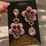 Lavender Bloom Crystal Earrings