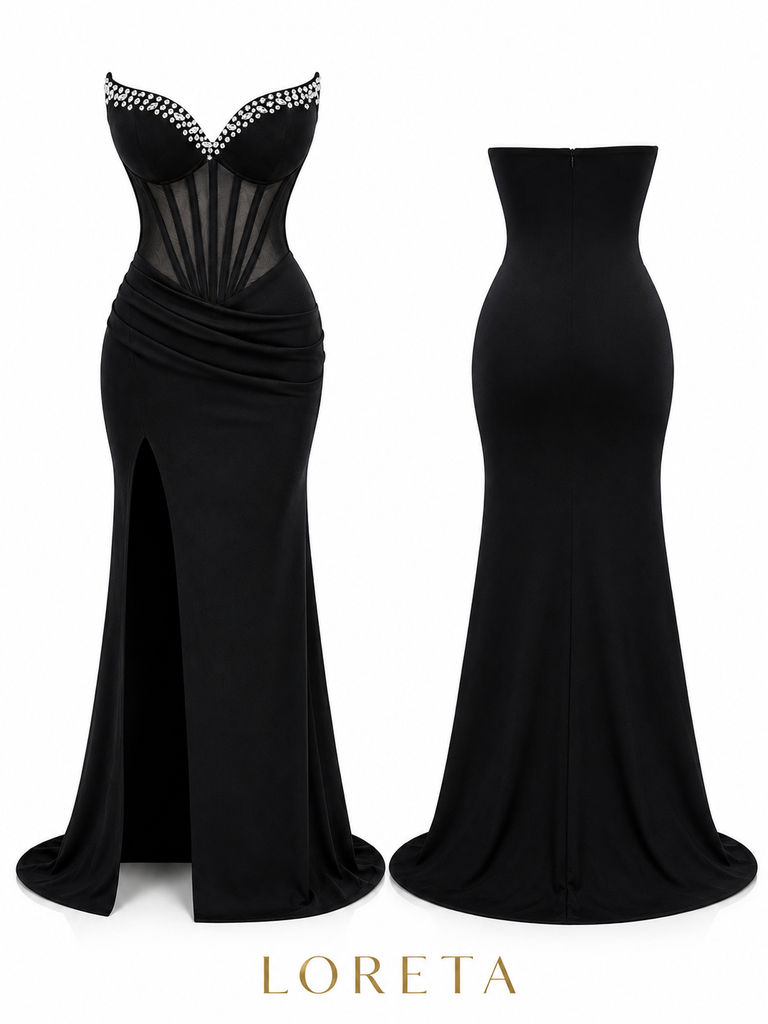 Nora Crystal Dress (Black)