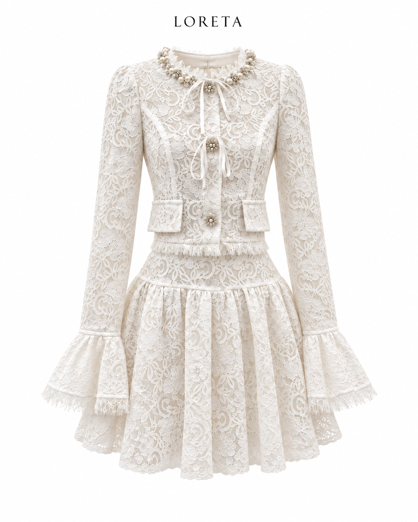 Maison Pearl/Lace Set (White)