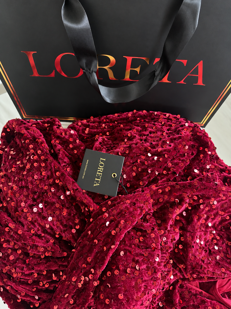 Milla Sequin Dress (Burgundy)