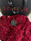 Milla Sequin Dress (Burgundy)