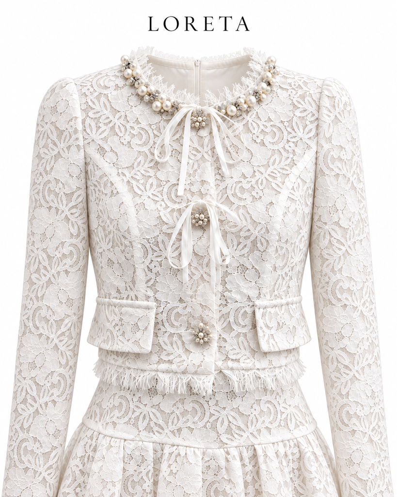 Maison Pearl/Lace Set (White)