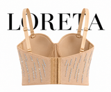 Dripping in Pearls Corset Top (Beige)