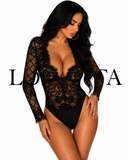 Maxine Lace Bodysuit (Black)
