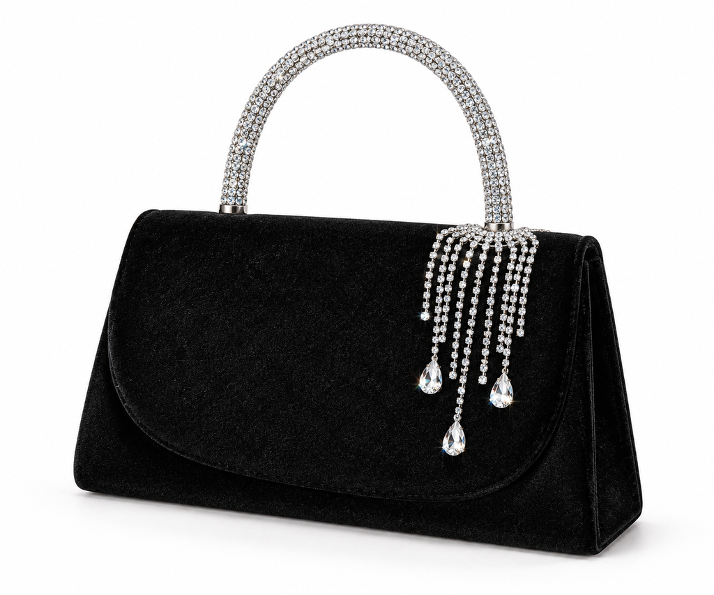 Crystal Rainfall Bag (Black/Silver)