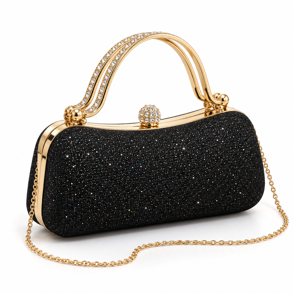 Lumi Clutch Bag (Black/Gold)