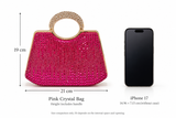 Emma Crystal Clutch Bag (Pink/Gold)