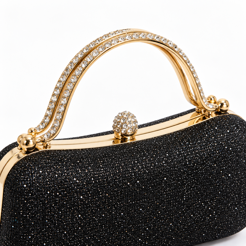 Lumi Clutch Bag (Black/Gold)