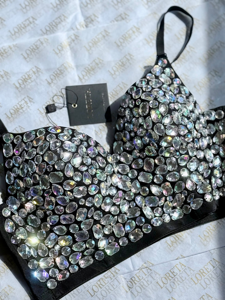 Tahlia Crystal Bustier (Black)