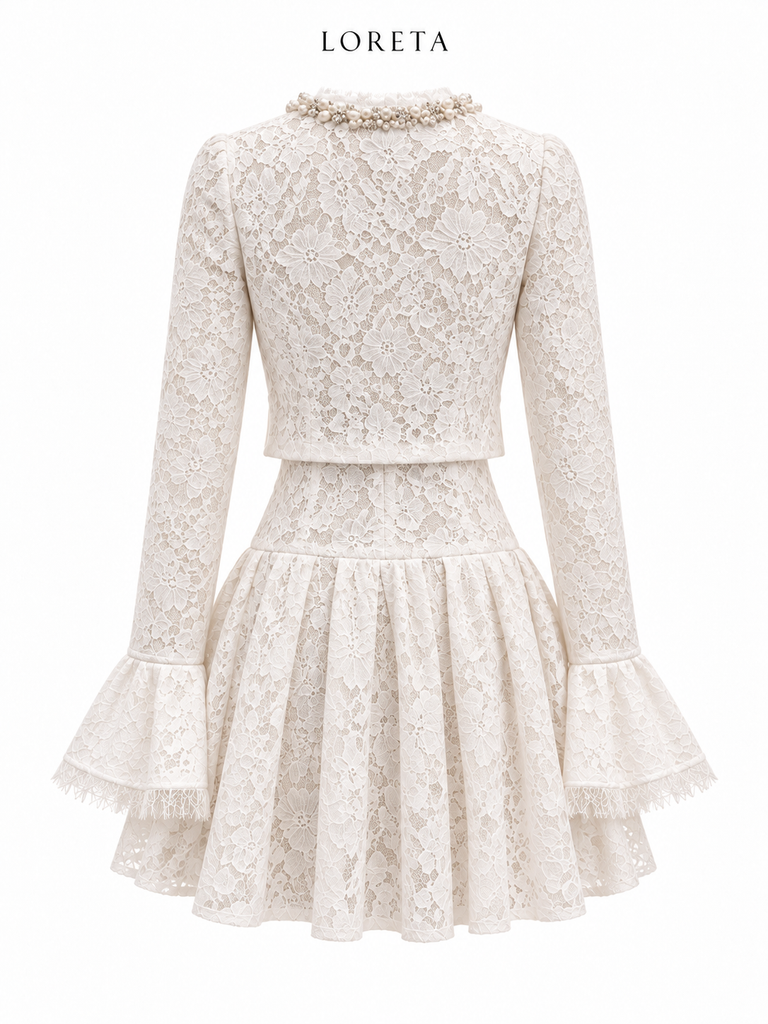 Maison Pearl/Lace Set (White)