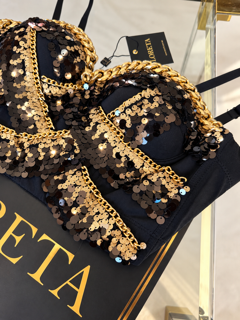 Gold Chain Bustier Corset Top