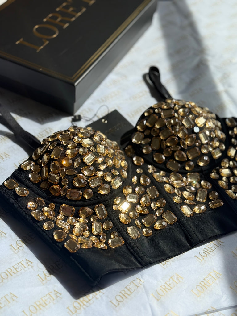 Gem Gold Bustier Corset Top