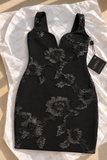 Torry 3D Floral Dress (Black)
