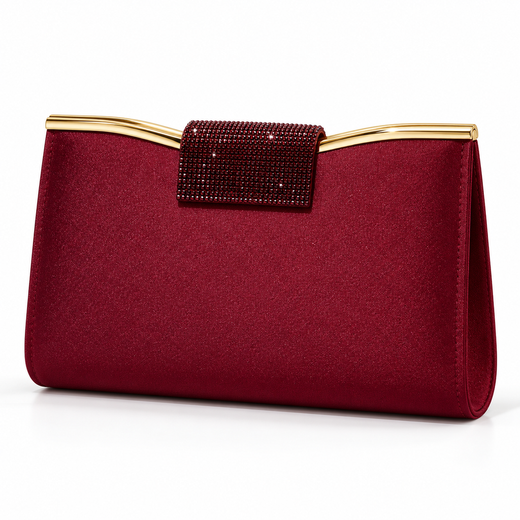 Victoria Clutch (Gold/Burgundy)