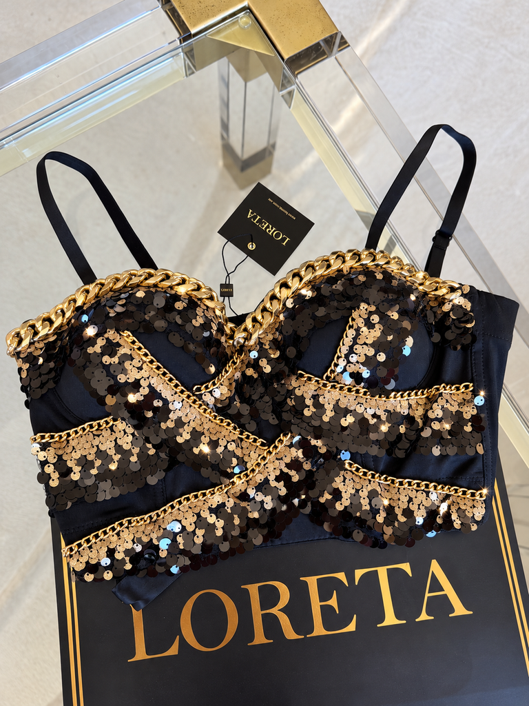 Gold Chain Bustier Corset Top