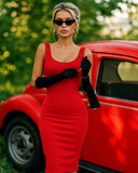 Backless Goddess Dress (Lipstick Red)