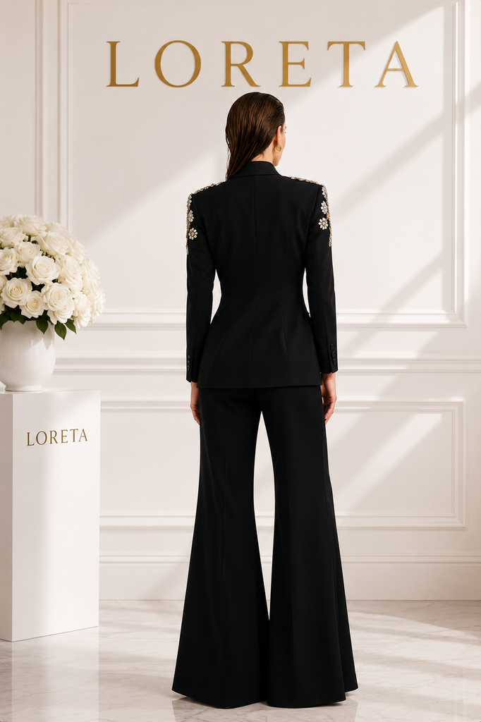 Milly: Crystal Blazer with Flared Pants  (2 Piece Set)