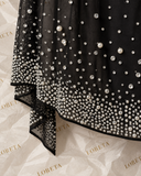 SIA: Crystal Embellished Cape Dress (Black)