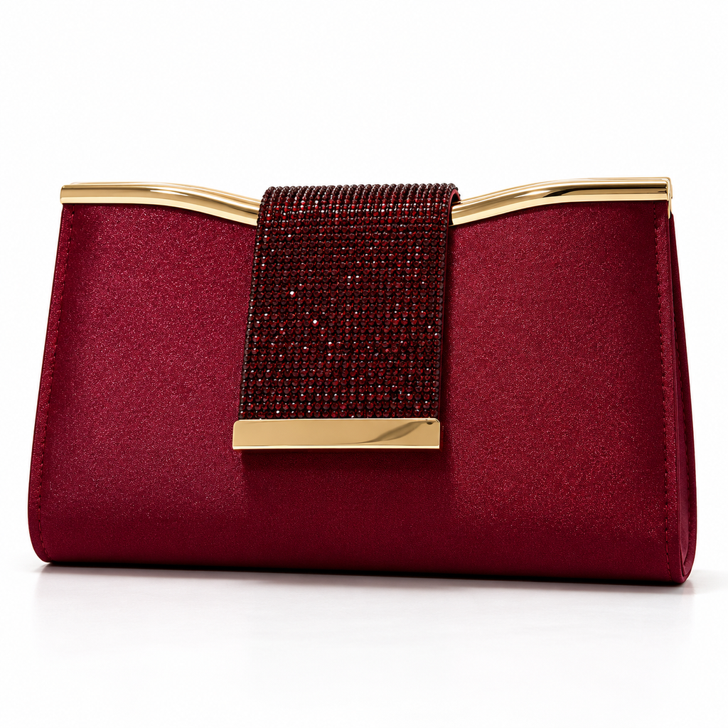 Victoria Clutch (Gold/Burgundy)