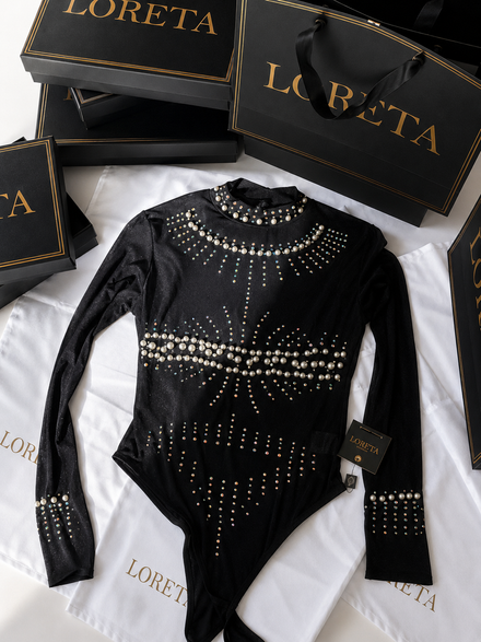 Shay Pearl Bodysuit (Black)