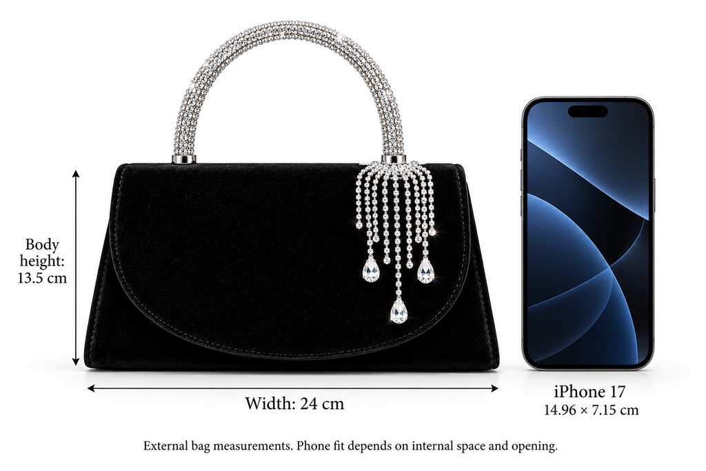 Crystal Rainfall Bag (Black/Silver)